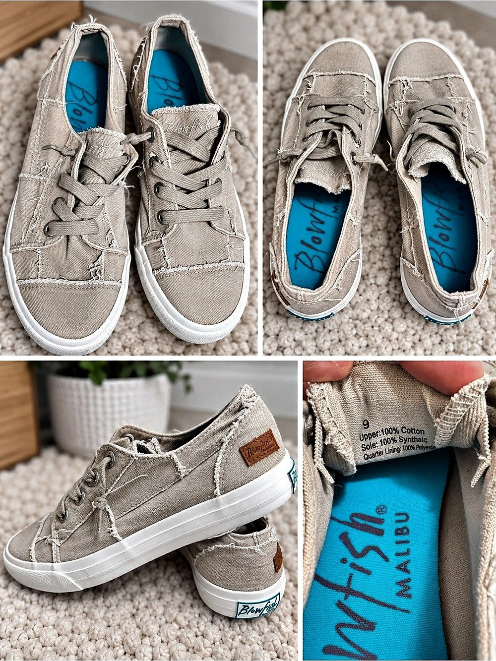 Blowfish Distressed Canvas Sneakers in Gray